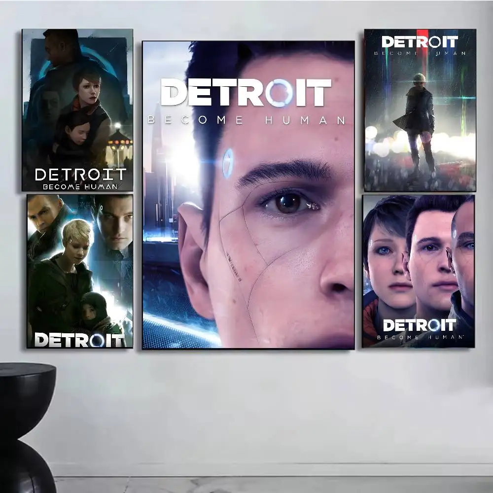 D-detroit B-become H-humanS المشارك ذاتية اللصق الفن ورق مقاوم للماء ملصق مقهى بار غرفة جدار ديكور