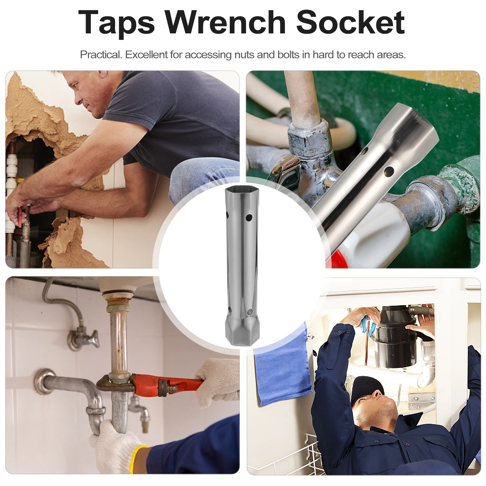 

DoubleEnded Tap Wrench 34mm 40mm StainlessSteel Plumbers Faucet RepairTool TapsSocket Spanner H Tools PracticalQuality