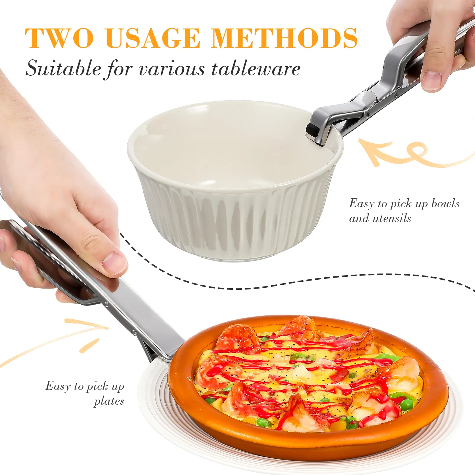 

Stainless Steel Anti Scald Clip Air Fryer Tongs Kitchen Gripper Lifter Clamp Tableware Retriever Hot Plate Tool