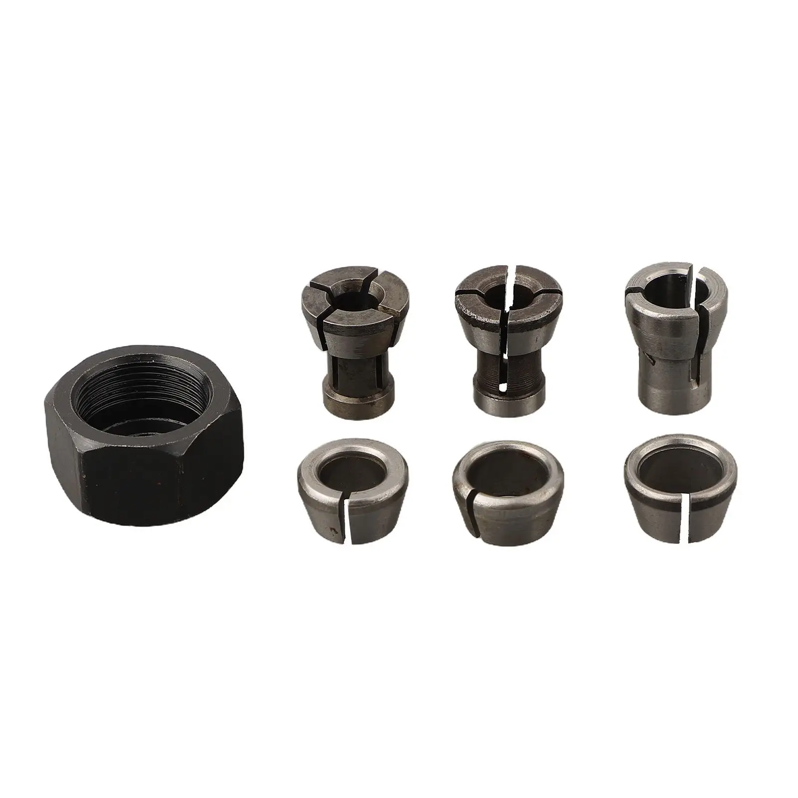 7pcs/set M17 Collet Chuck Adapter With Nut Engraving Trimming Machine Electric Router For Engraving Machine, Wood Router.