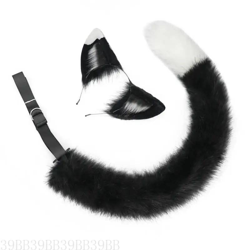 39BB Mèo sang trọng bằng tay Băng tay Headbands Fauxs Furs Đuôi