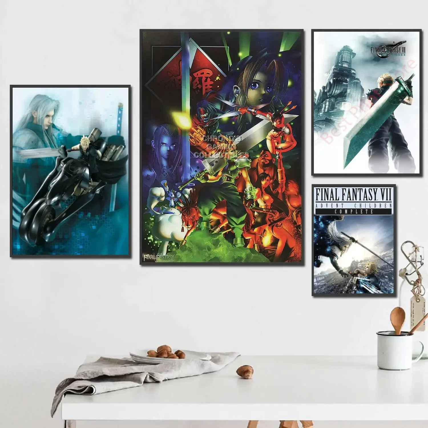 Final Fantasy VII XIV Remastered Game Decoration Canvas Poster Room Bar Cafe Decoration Gift Printing Art Mural