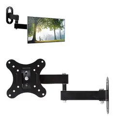 Universal 10KG Adjustable TV Wall Mount Bracket Flat Panel TV Frame Support 15° Tilt Swivel 180 °for 14 -27 Inch LCD LED Monitor