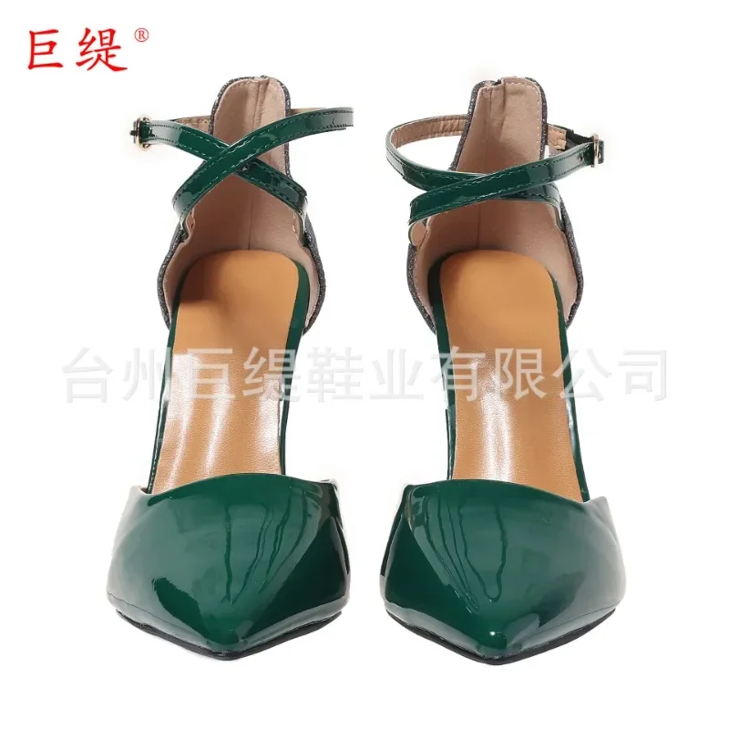 Sexy High Heels Summer Shoes Woman Luxury 2025 Large Size 46 Brand Green Women's Heels Ankle Straps Party Wedding Shoes Ladies