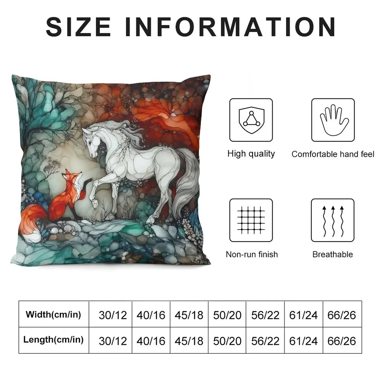 Horse and Fox Throw Pillow Decorative Cushions For Luxury Sofa Sofas Covers pillow