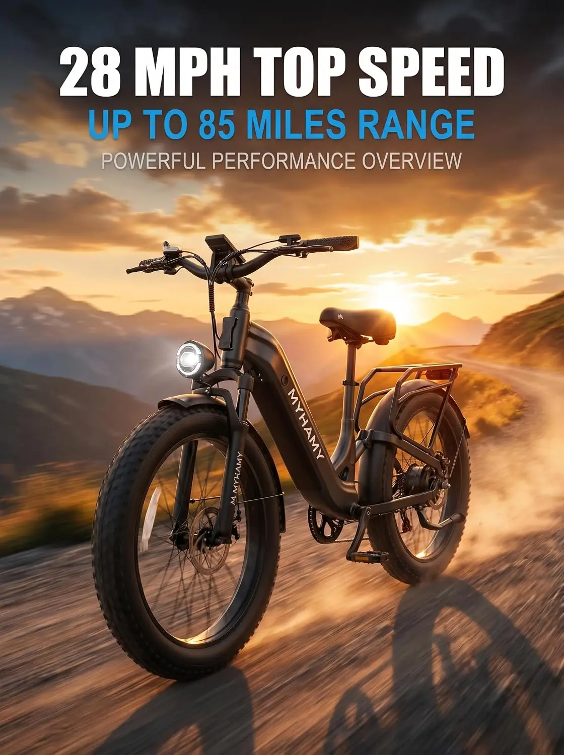 2000W Peak Fat Tire Electric Bike 48V 18Ah 80 Miles 24x3.0 All-Terrain Full Suspension 7-Speed 11