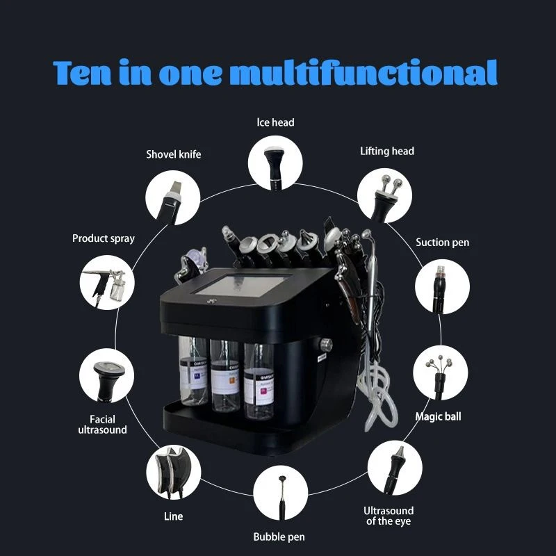 Elektrische Geräte für Schönheitssalons 10-in-1 Wasserlicht-Hautverjüngungsgerät für Tiefenreinigung, Sauerstoffanreicherung und Gesichtsstraffung