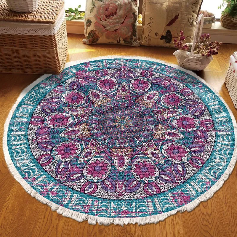 

European ethnic style home bedroom, living room, study, entrance mat, computer chair mat, circular carpet