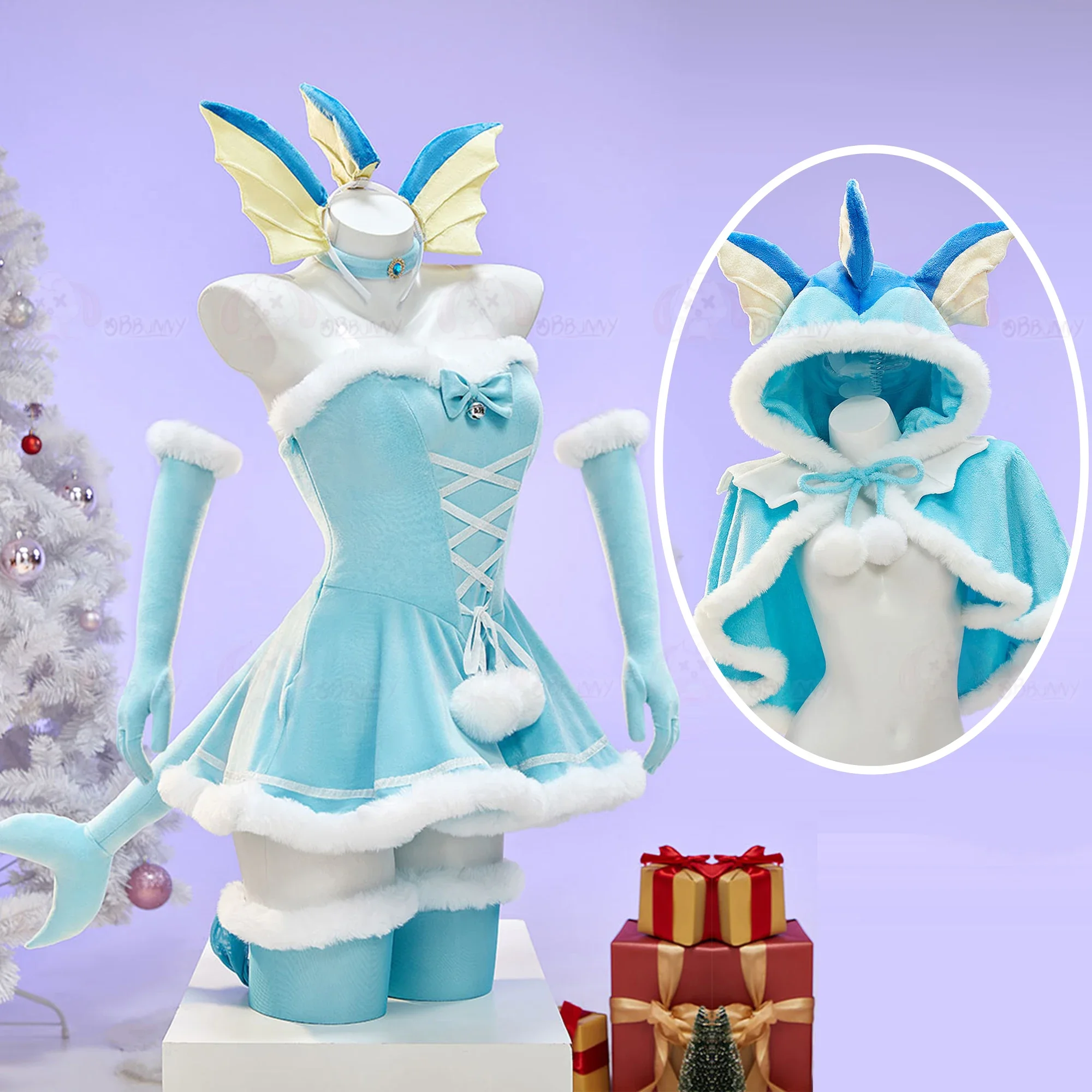 

Sexy Cloak Dress Outfit Cute Bunny Girl Uniform Halloween Christmas Clothes Anime Vaporeon Umbreon Sylveon Cosplay Costume Women
