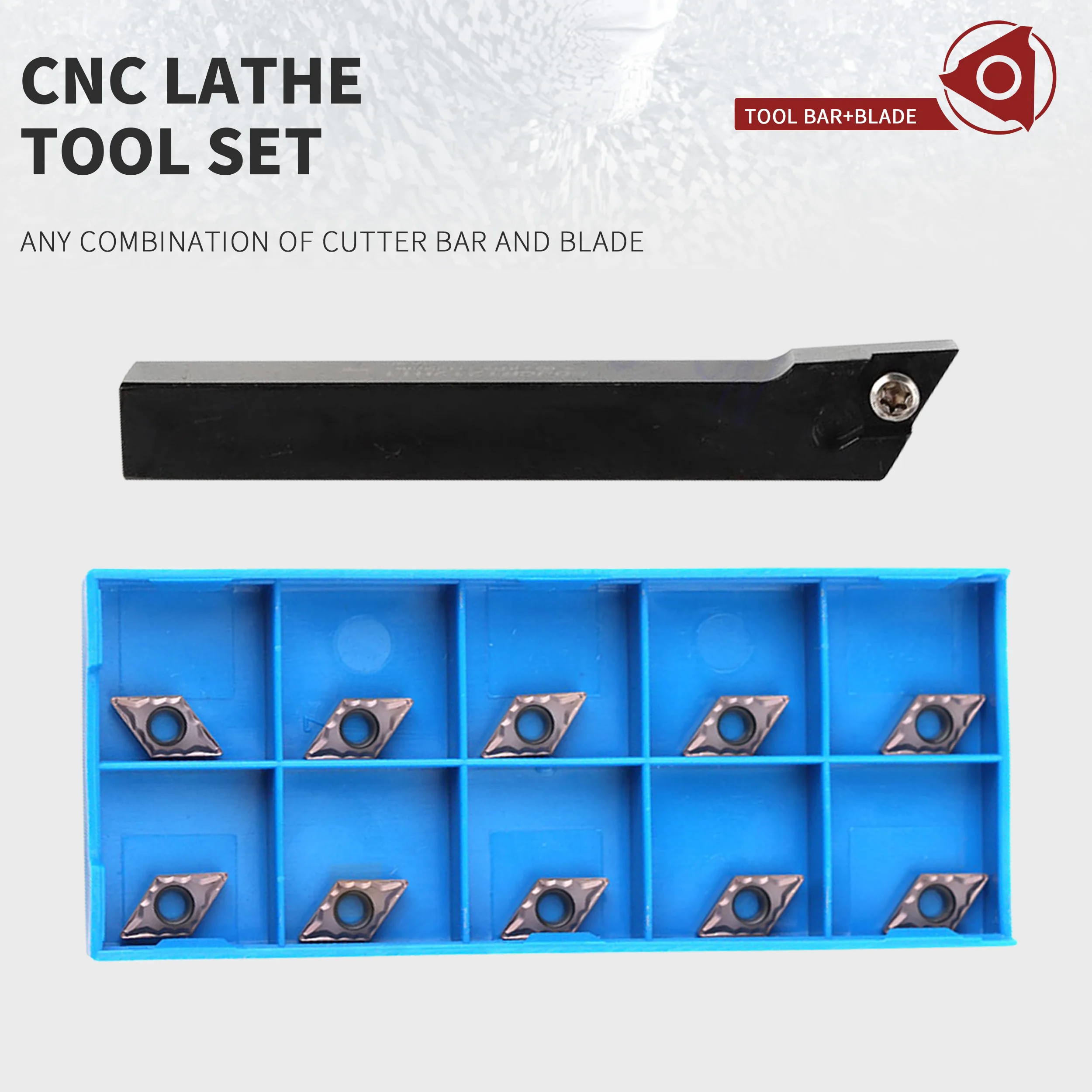 1pc SDJCR1010H07 SDJCR1212 SDJCR1616H07 SDJCL1212H07 External Turning Tool Holder +10pc DCMT Carbide Inserts CNC Lathe Tool Set