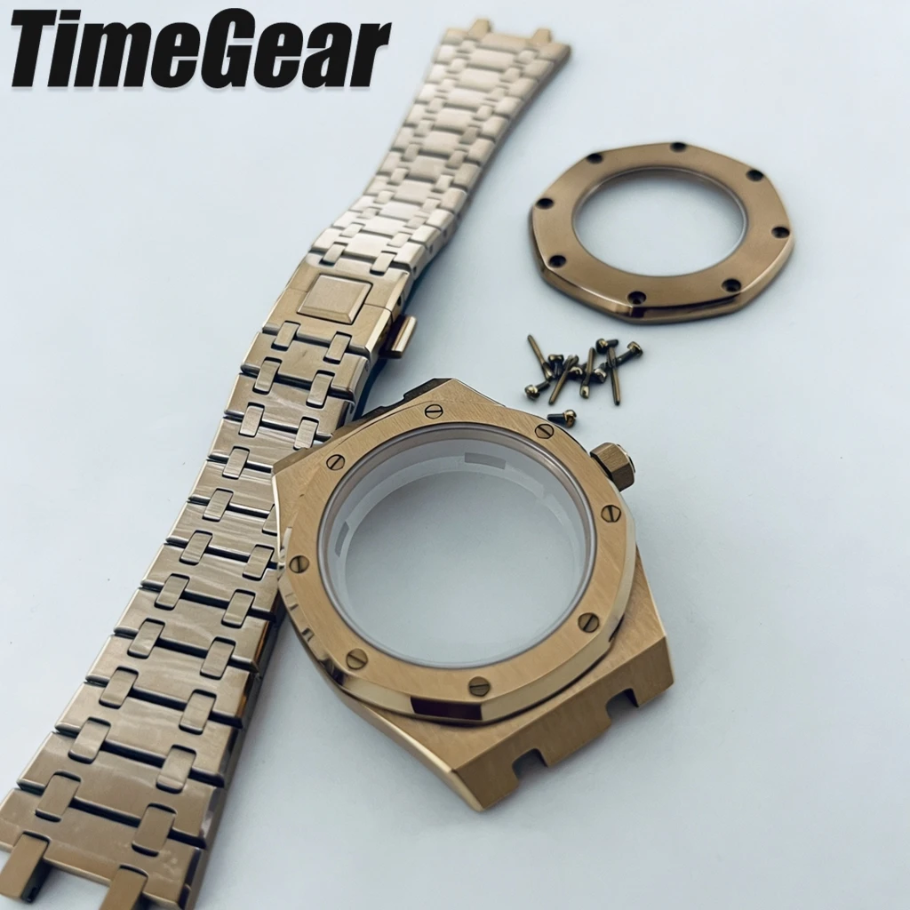 41mm NH35 Octagonal Watch Case For NH34 NH36 Movement Transparent Back Sapphire Crystal AP Watch Case Modified Accessories