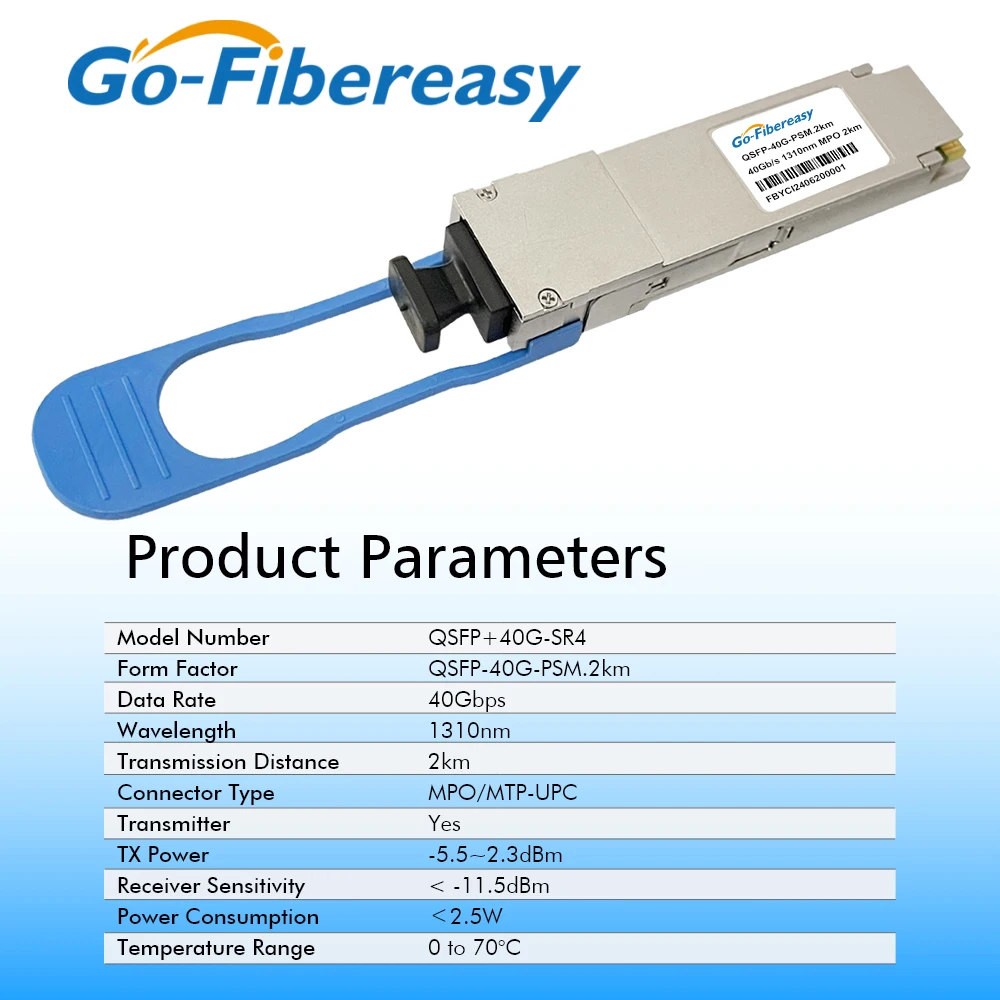 QSFP 40Gb PSM 2km Transceiver 1310nm MPO/MTP Port Fiber Optical Module For Cisco Juniper Mellanox Mikrotik... Ethernet Switch