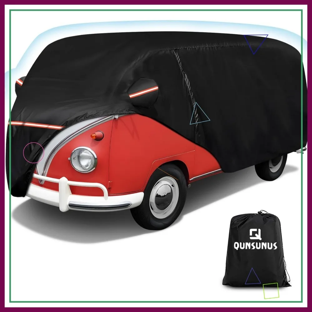 

Waterproof Car Cover for VW Bus T1 T2 T3 1950-1992, All Weather Protection with Zipper and Wind Straps