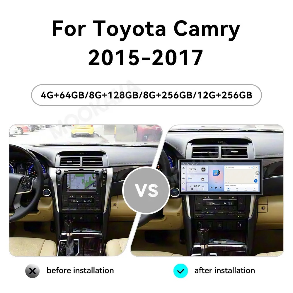 Car Accessories Radio For Toyota Camry 2015-2017 Android Auto GPS Navigation Multimedia Stereo Receiver Head Unit Offline Maps