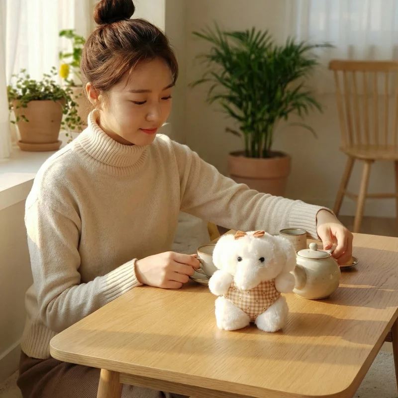ミニ漫画ぬいぐるみドレスアップ小さな象ふわふわ小さな羊ぬいぐるみデスクトップオーナム学習用おもちゃ人形ギフト