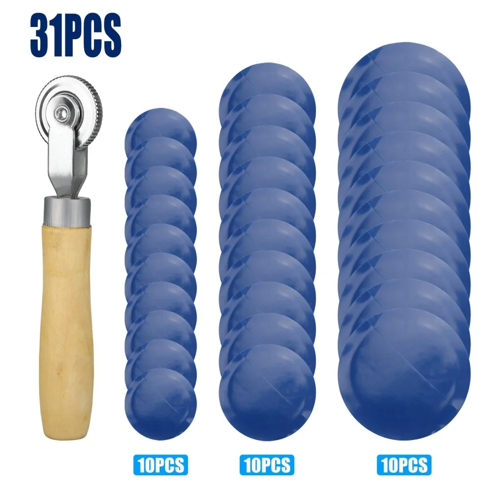

31 Pieces Tire Patches 32mm 42mm 58mm Unit Tire Patches Kit With Tire Patch Roller For Car Truck Bike Motorcycle Wheel
