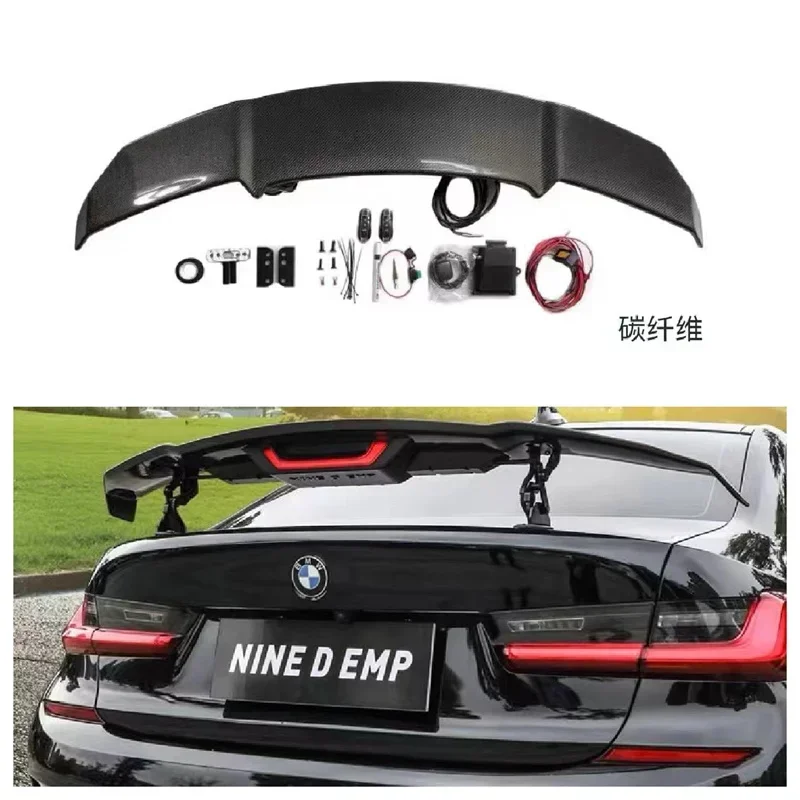 High Quality ABS Carbon Fiber Electric Lift Spoiler Fits For All The Three-Box Sedans Universal spoiler