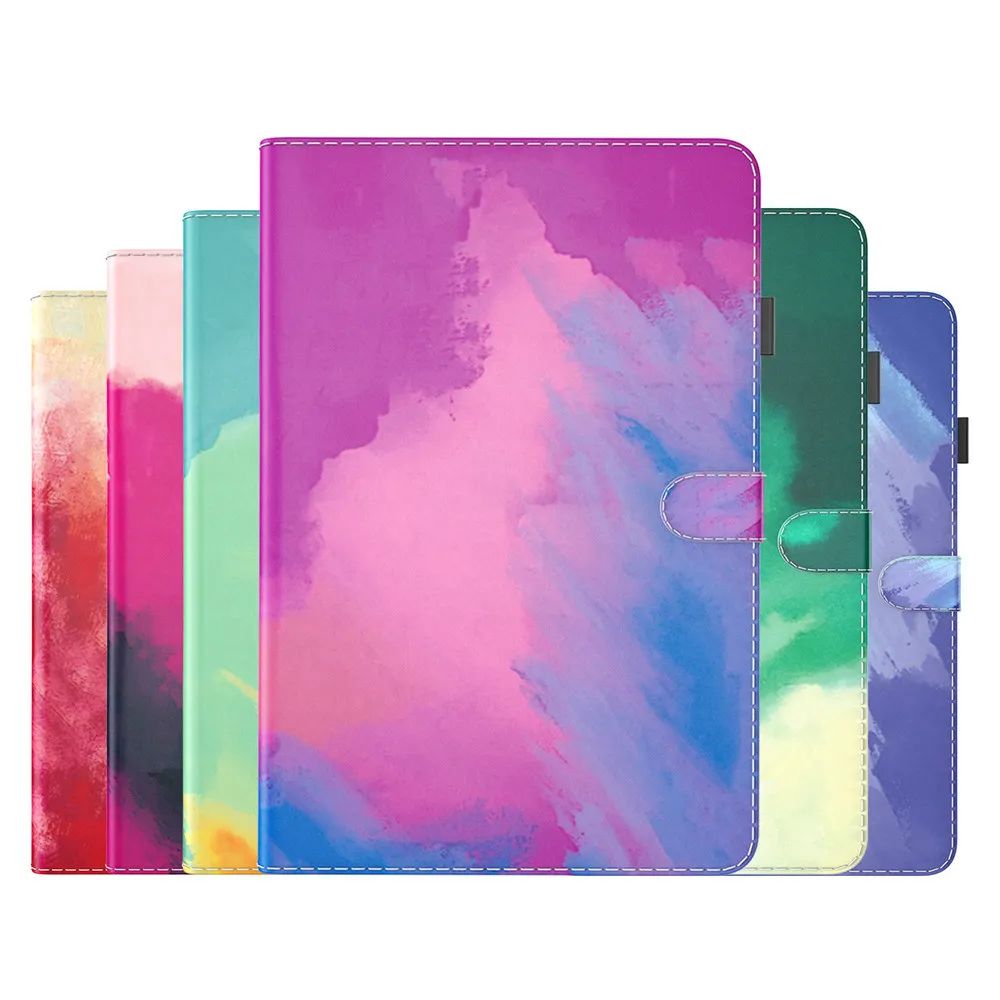 Watercolor Leather Wallet Cover For Huawei MatePad Mate Pad 11 2021 DBY-W09 Case For Huawei MatePad 11 10.95 2021 Tablet Cover