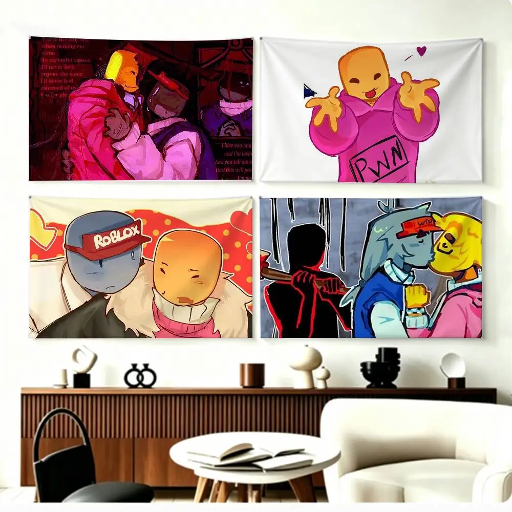 Bad Things A-Andrew x Ivan   Flags Wall Hanging Background Art Banner for Bedroom Home Outdoor Decor