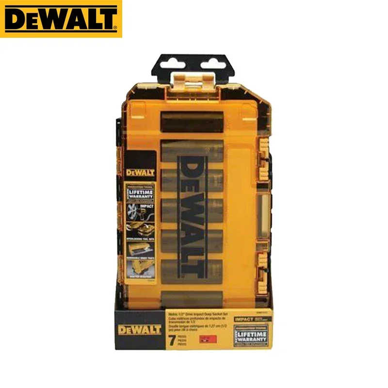 DEWALT DWMT74737 Socket Set 7Pcs 1/2 inch Drive Deep Impact Metric Socket Set Impact Wrench Cordless Power Tool Accessories