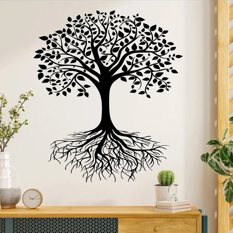 Drzewo Życia Naklejka ścienna Vinyl Art Dekoracja domu do salonu Sypialnia Natura Drzewo Sylwetka Dekor Naklejki Fototapety S637