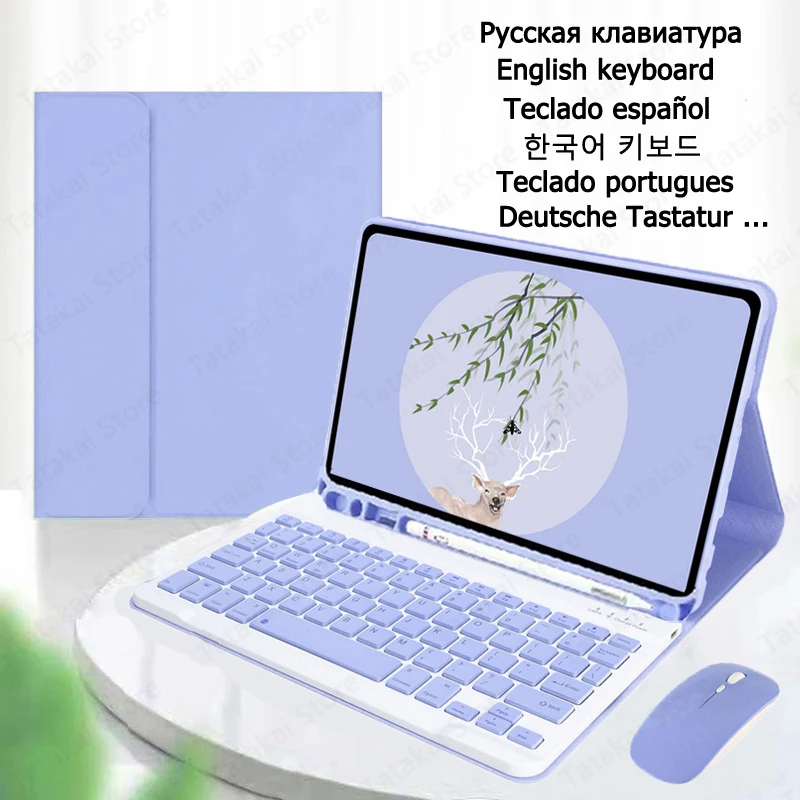 Korean Spanish Russian Portuguese Keyboard for Samsung Galaxy Tab S9 Case 11'' SM-X710 X716B X718U for Galaxy Tab S9 Keyboard