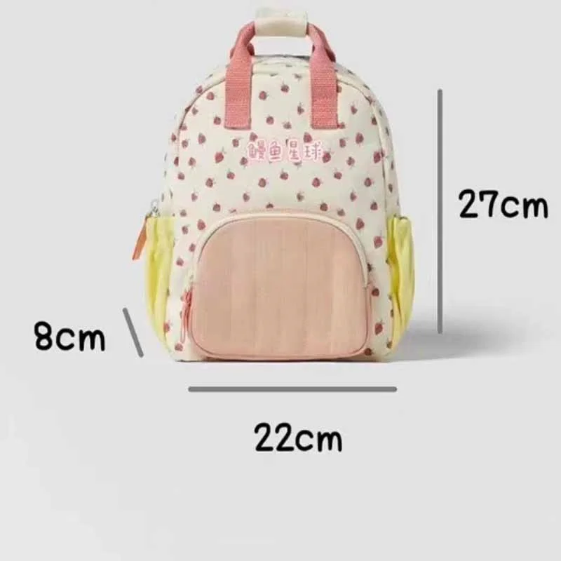 Baby Cartoon Embroidery Schoolbag Girls Boys Casual Fashion Backpack Children Lightweight Shoulder Bag