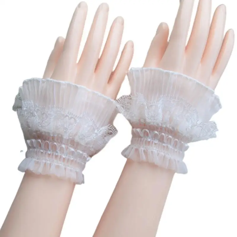 39BD Beautiful Sleeves Lace False Cuffs Lovely Wrist Sleeves Wild Sweater Stylish