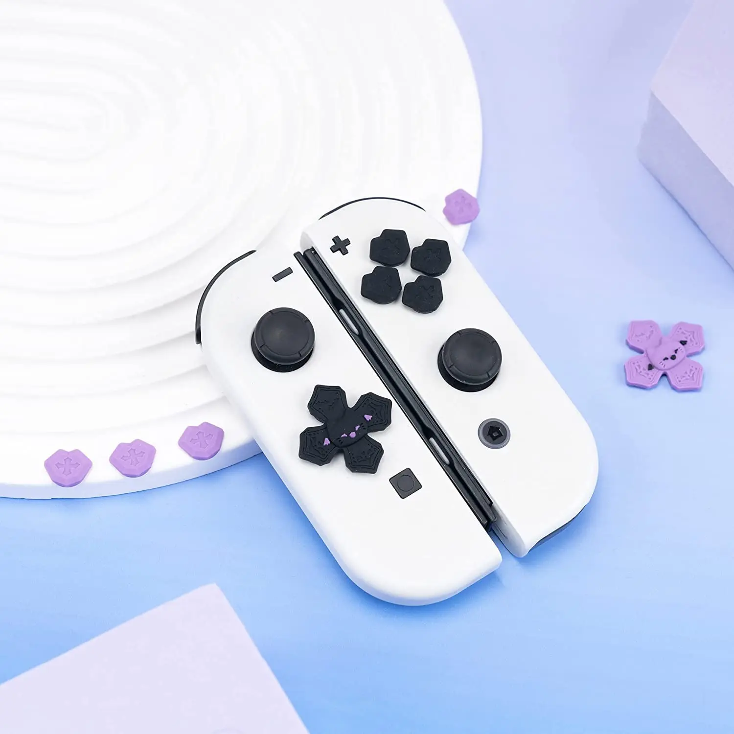 GeekShare śliczne koty d-pad krzyż kierunek przycisk ABXY klucz pokrywa uchwyt na kciuki czapki dla Nintendo Switch NS Joy-con skórzane etui