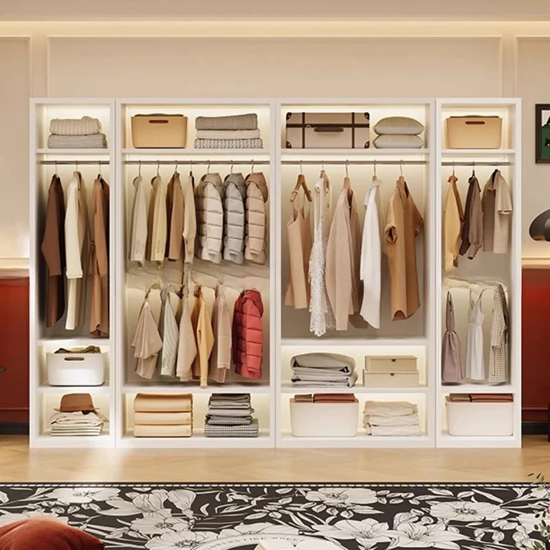 X-S Wooden Modern Closet Nordic Storage Clothes Fabric Kids Wardrobe Bedroom Organizer Cabinet Dining Home Furniture