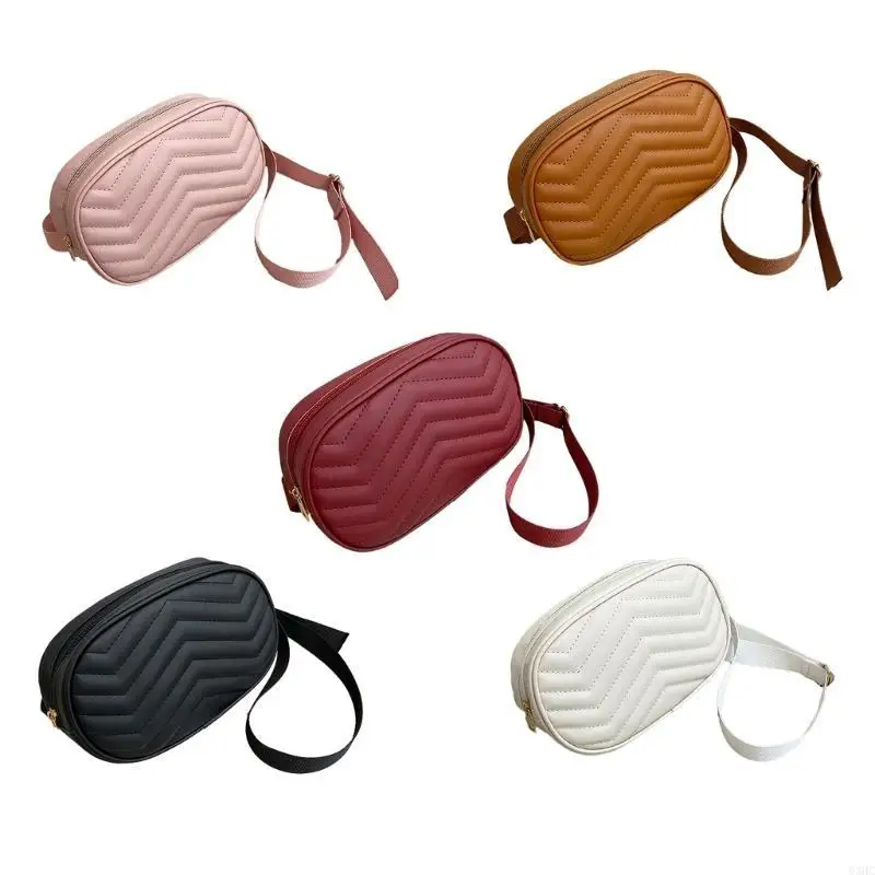 63HC Summer Fanny Pack PU Chest Bag with Adjustable Strap Crossbody Bags Keep Your Belongings Handy