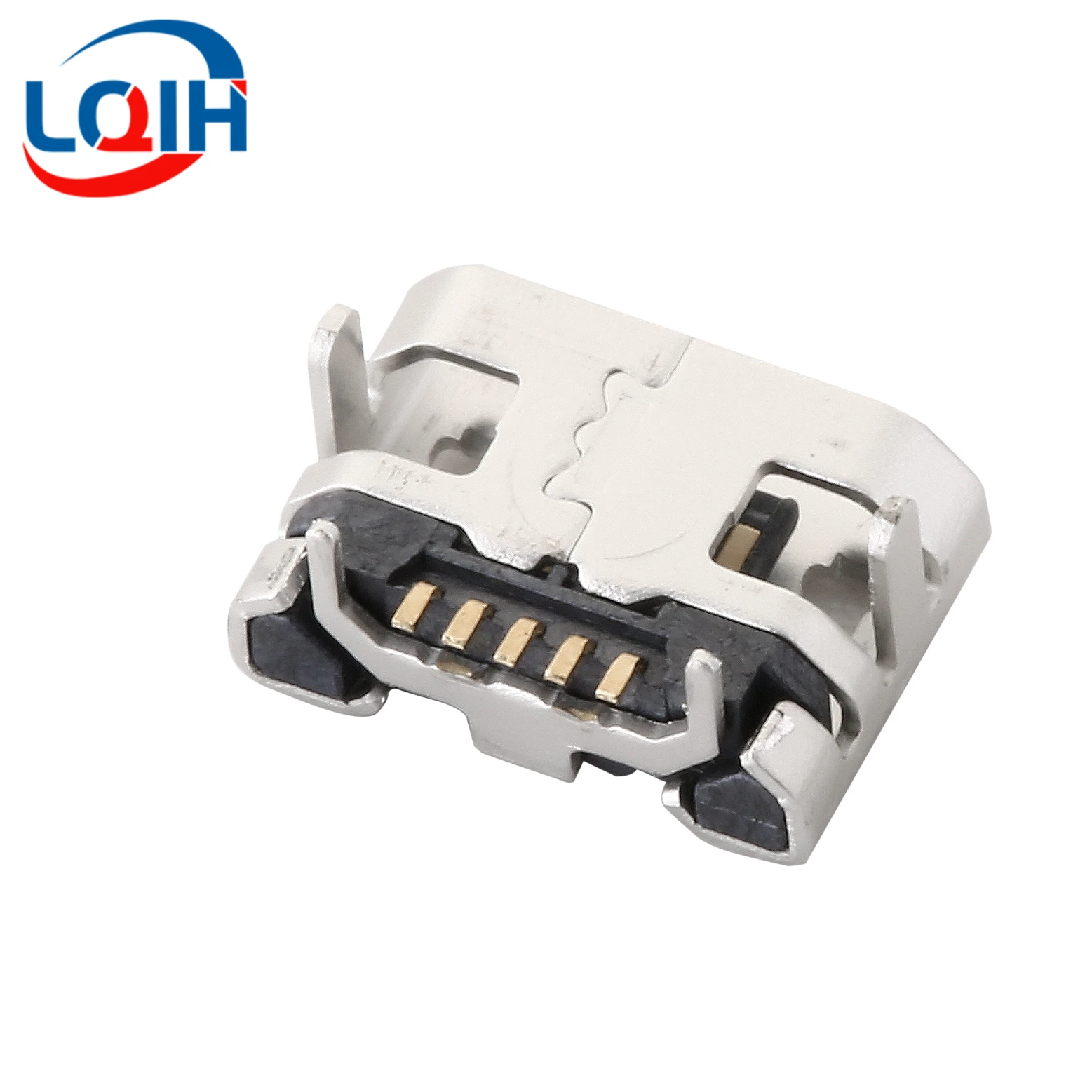 10PCS Micro USB Female Base B-type Four Pin Plug Board 5S Horn Type Borderless 5pin Charging Socket Connector
