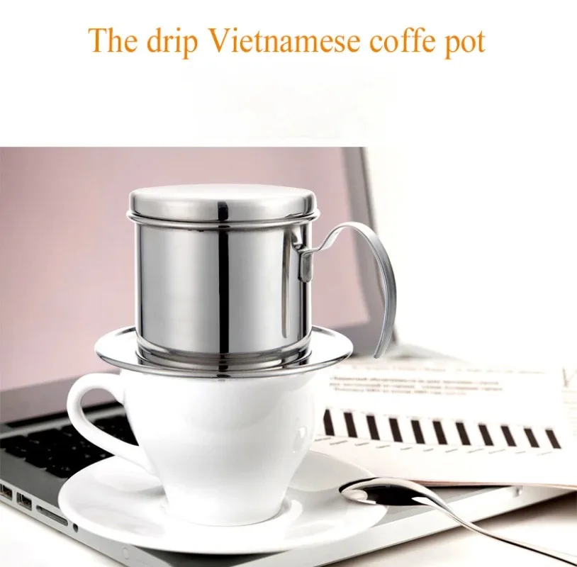 Vietnam Drip Coffee Filter Stainless Steel Handmade Vietnamese Phin Coffee Maker Portable Dripper Pot Home Office Brewing Tool