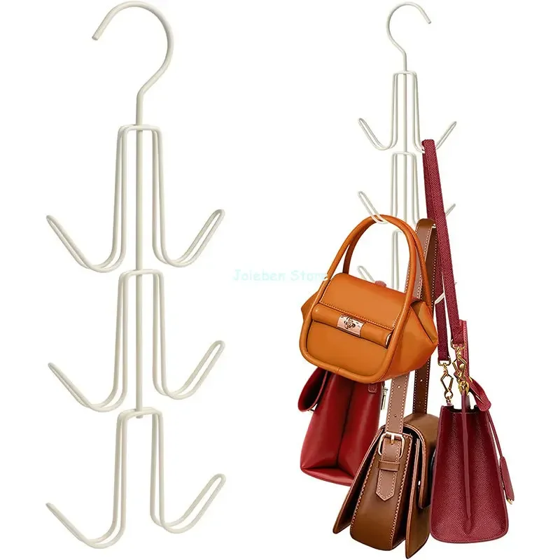 

Rotated Handbag Storage Hanger Hooks Metal Bag Rack Hanger Organizer Bag Hanger Closet Ties Scarf Hanging Rack Closet Hanger