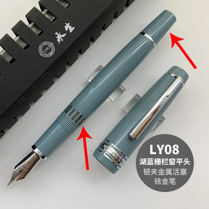 

Wingsung 629 Piston Filling Fountain Pen Iridium Gold EF/F Nib Black Dark Blue Resin Writing Ink Pens Business Writing Gifts