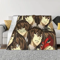 P5R The Many Faces of Goro Akechi Flannel Blanket Custom Throw Blankets for Sofa Bedding Lounge 200x150cm Plush Thin Quilt