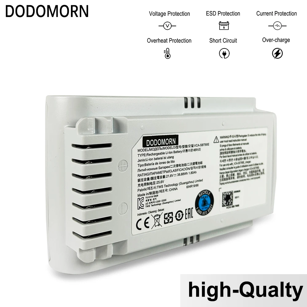 Imagem -03 - Bateria Recarregável de Iões de Lítio para Aspirador Samsung Jet 70 21.6v Vca-sbt90e 38.88wh 1.8ah