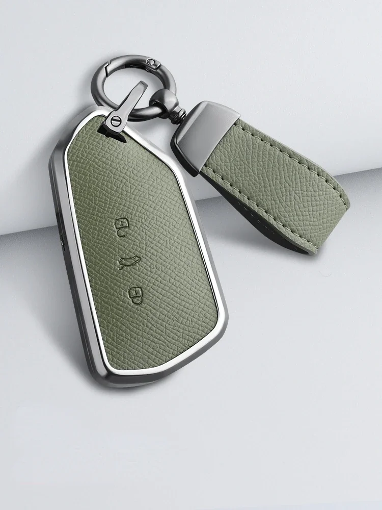 

Car Key Protection Cover for Volkswagen Golf Talagon Tavendor ID3 ID4 ID6 Aluminum Alloy + Leather Car Remote Key Case Cover