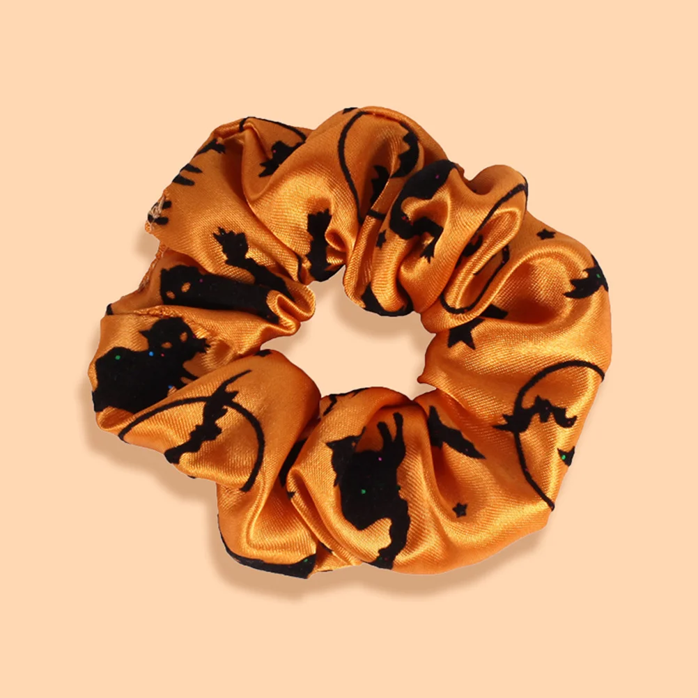 

5Pcs Halloween Hair Ties Elastic Scrunchies Bronzing Bands Costume Party Accessories Hair Rings Ponytail Holder