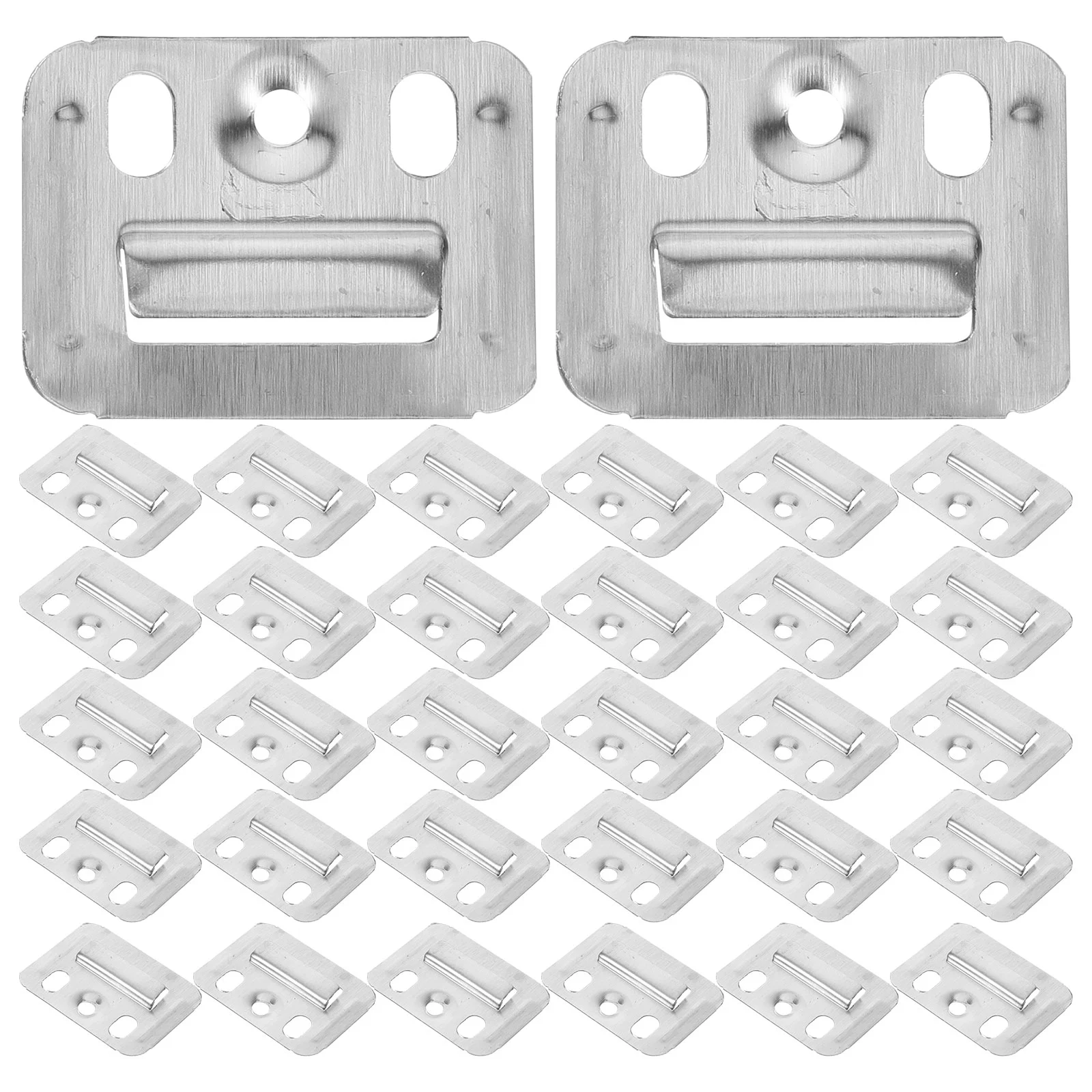 

100 Pcs Gusset Plate Fixing Piece Furniture Buckle Wall Board Bracket Stainless Steel Panel Clamp