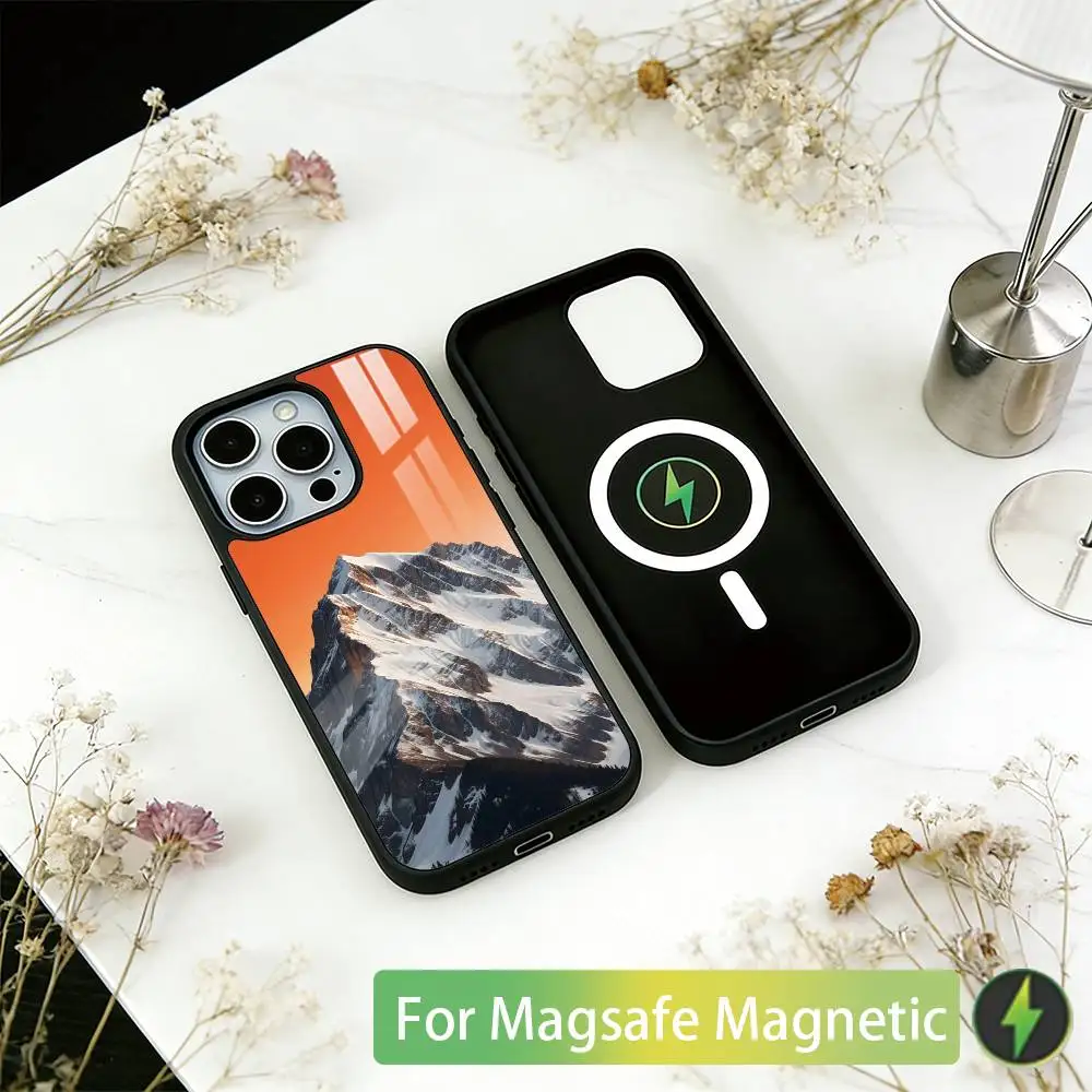 Snow mountain Phone Case For iPhone17,16,15,14,13,12,11 Plus,Pro Magnetic with Magsafe Wireless Charging