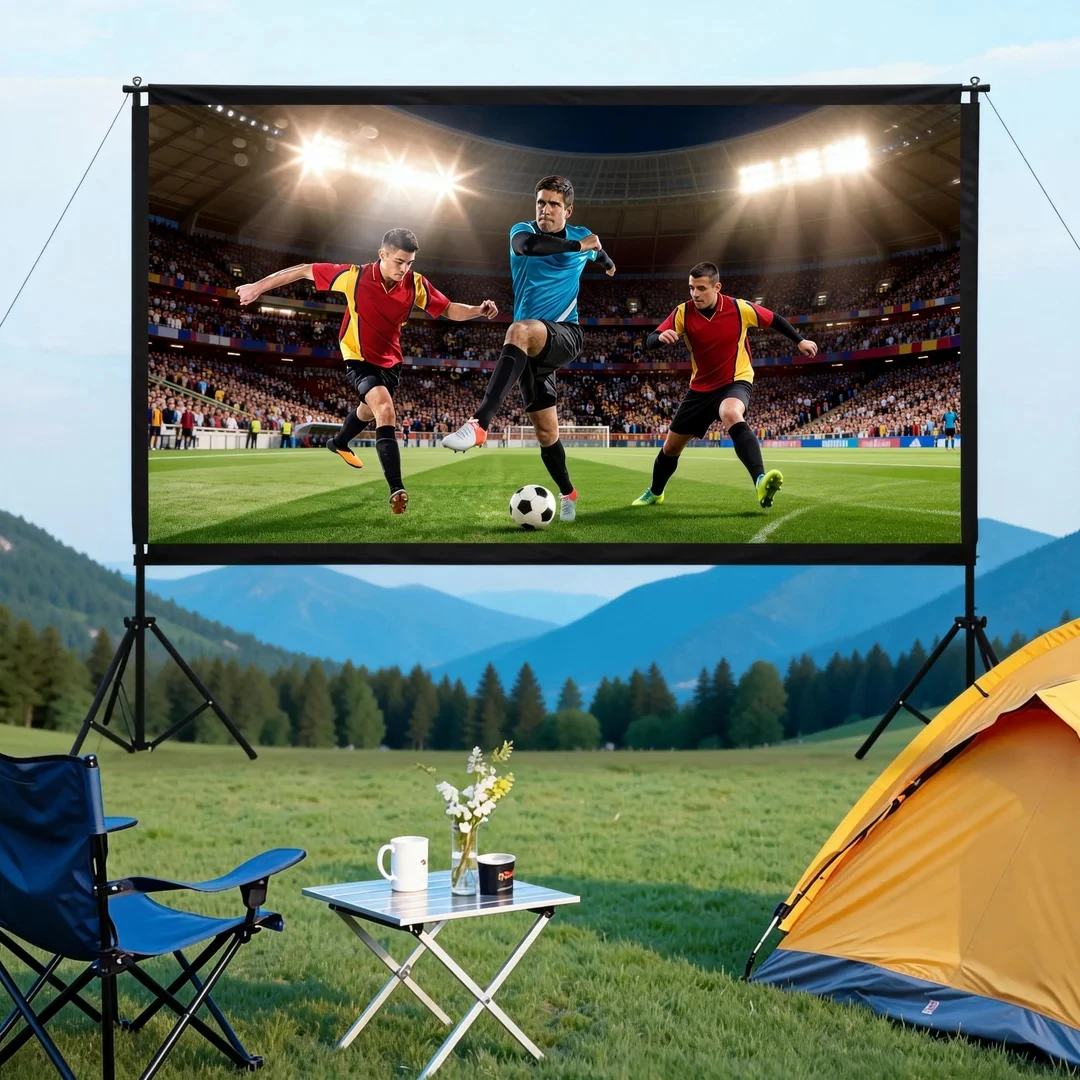 

Projector Screen Stand 100-150in 16:9 4K 1080 HD Portable Projection Screen for Home Office Garden Moive Theater Cinema