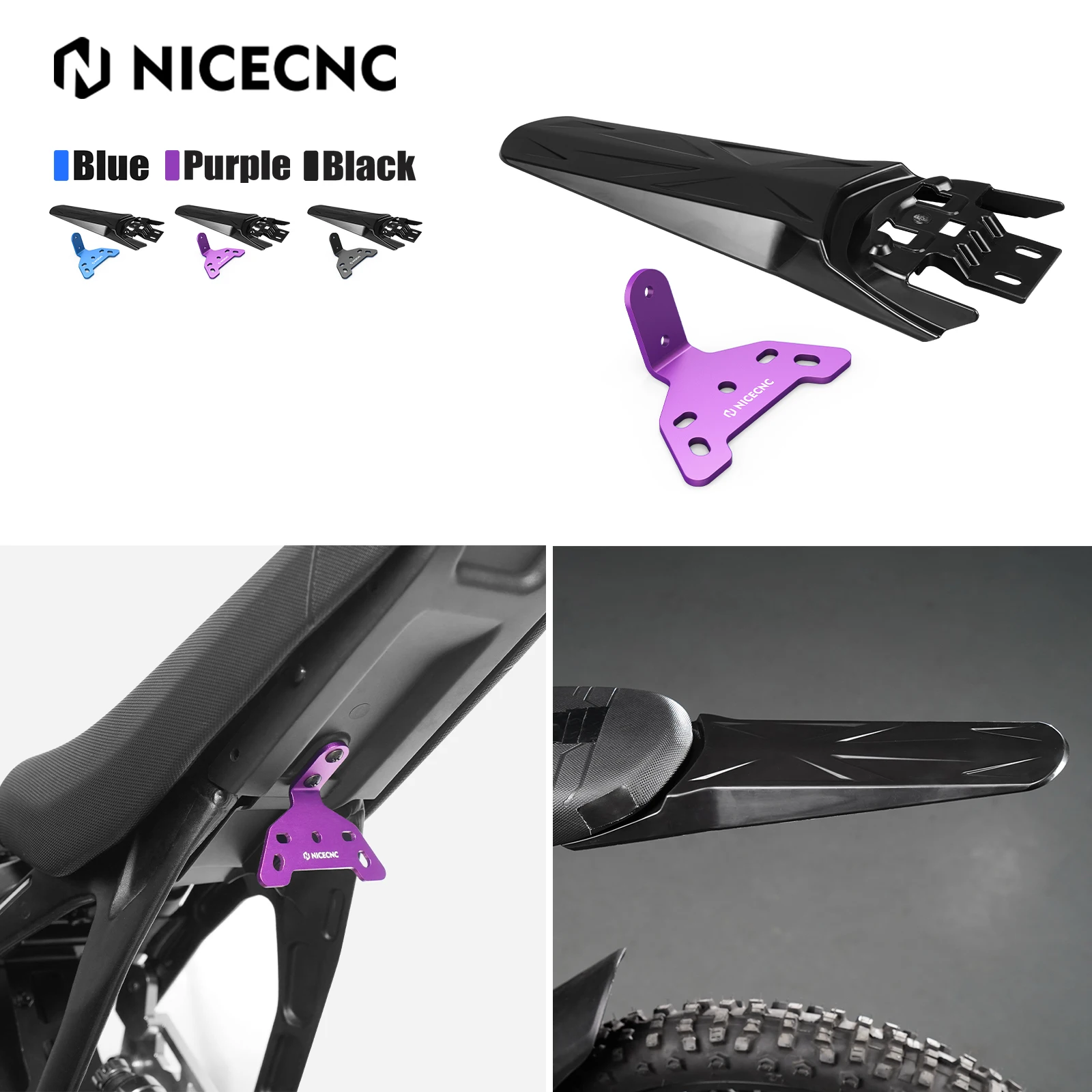 

NICECNC For Sur-Ron light bee X S Surron light bee Electrical Motorbike Tail Light Mounting Bracket &Extended Longer Rear Fender