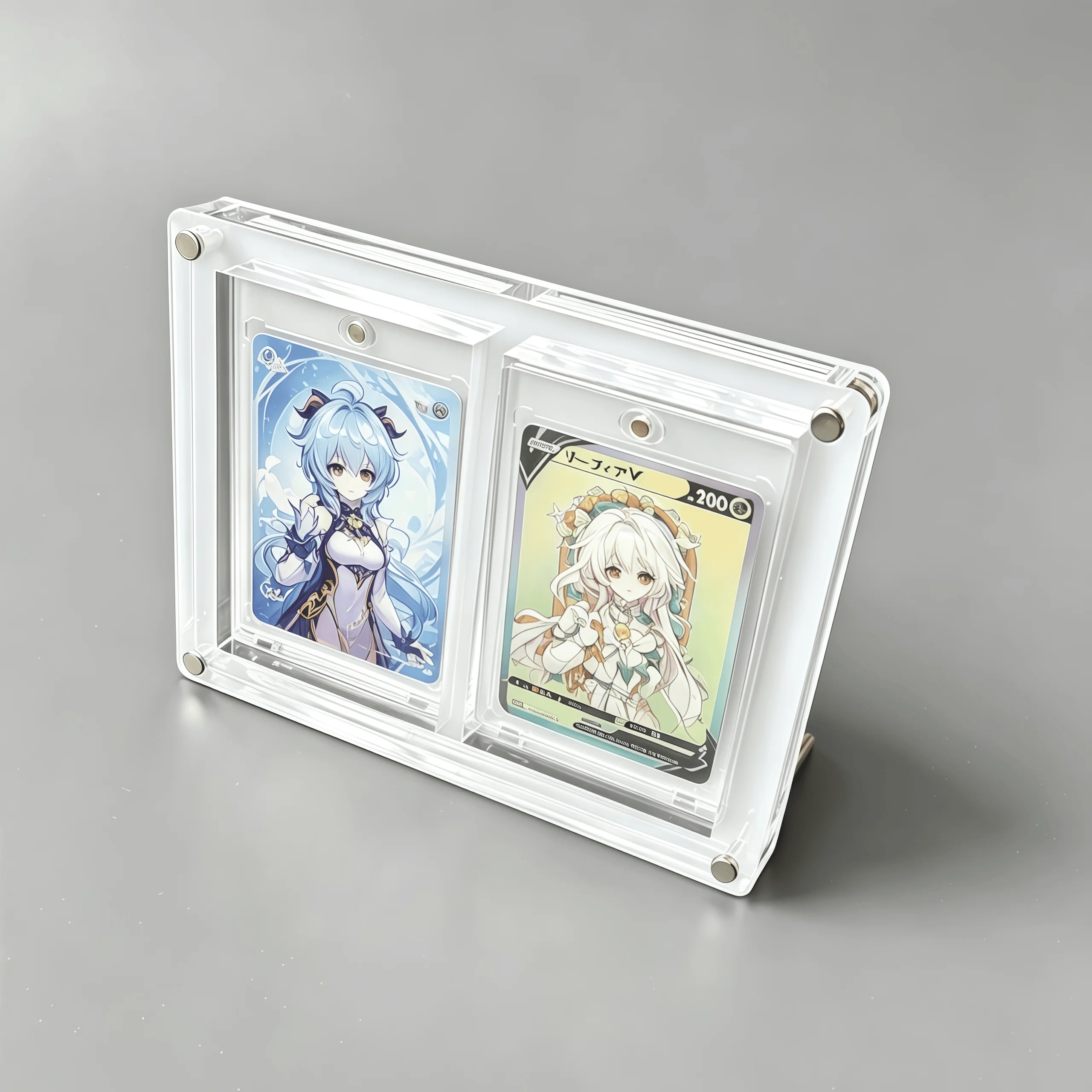 

White PTCG Display stand Polaroid picture frame 35PT Extra Thick Pokemon Yu Gi Oh Card shot extra Action Stuck brick-2 Slots