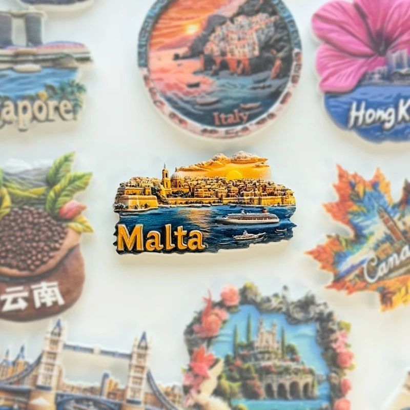 Malta Fridge Magnet - 3D European Travel Souvenir Mediterranean Sea Decor Unique EU Gift with Strong Magnet