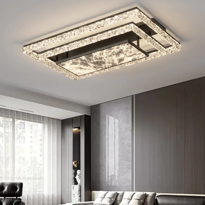 Living Room Light Italian Style Luxury Atmosphere Nordic Style Eye Protection Simple Modern Main Light Rectangular Ceiling Light