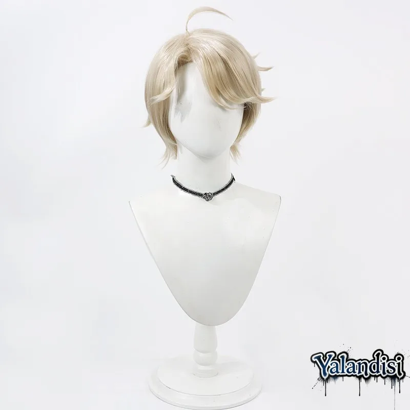 Yalandisi& Anime Identity V Angel Guide Emil Cosplay Wig Halloween Carnival Party Props Synthetic Hair Heat Resistant Fiber Wigs