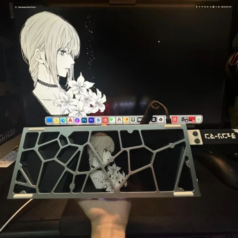 

Holy60 Diffuser Panel Customized Acrylic Water Ripple Keyboard Backplate for Keyboard with Holy 60 Hollowed Out Aluminium Shell