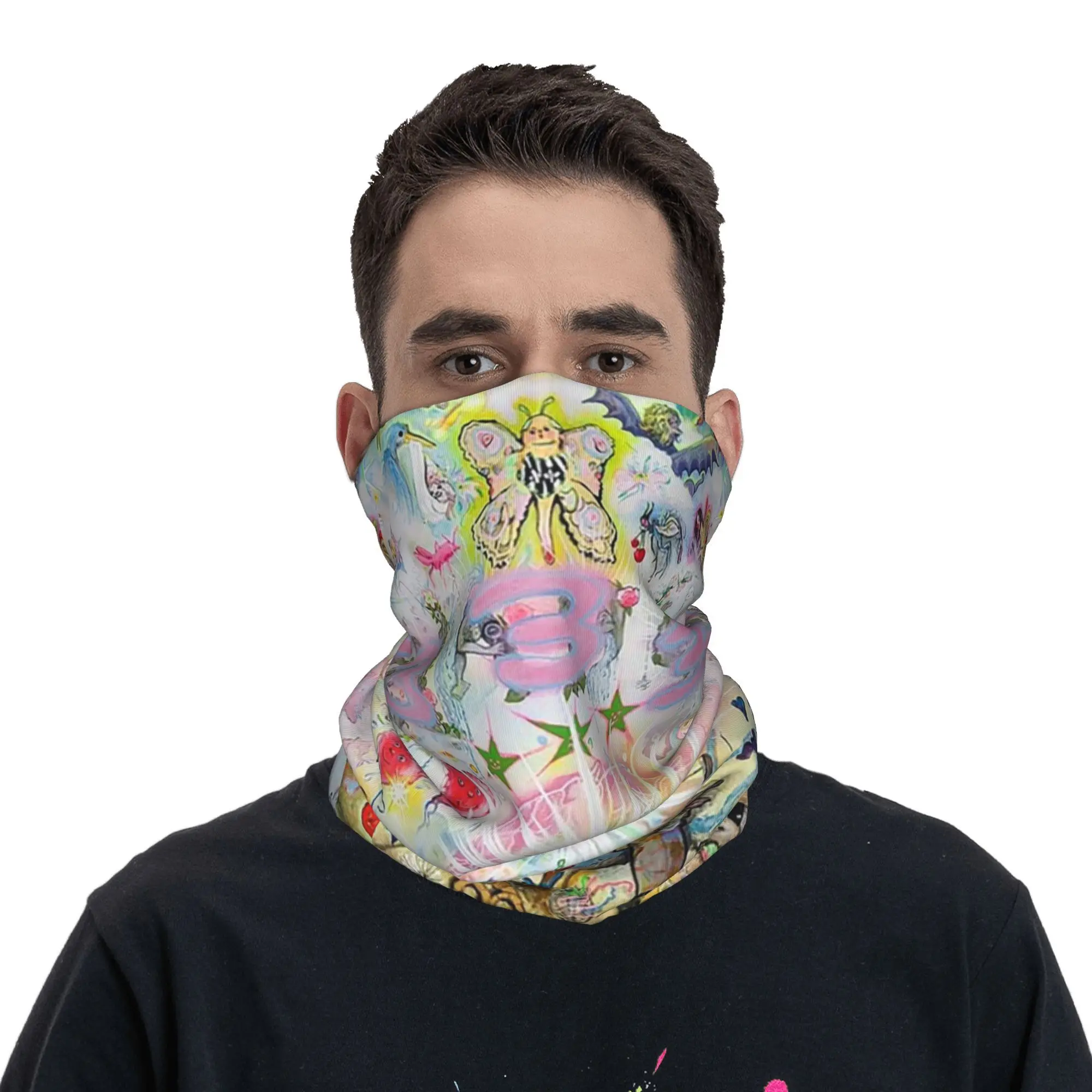 Drain gang bladee 333 album cov Bandana Neck Gaiter Printed Wrap Scarf Multifunction Cycling Scarf Hiking Fishing