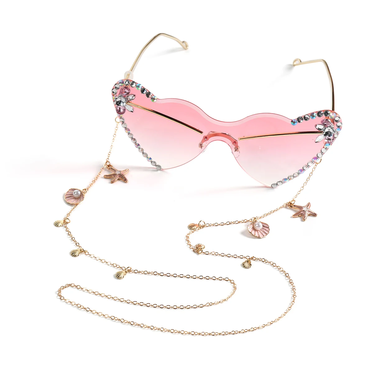 Metall Seestern Shell Brillenketten Mode Brillenseil Anti-Rutsch-Maske Seil Zubehör Anti-Rutsch-Brillenzugang